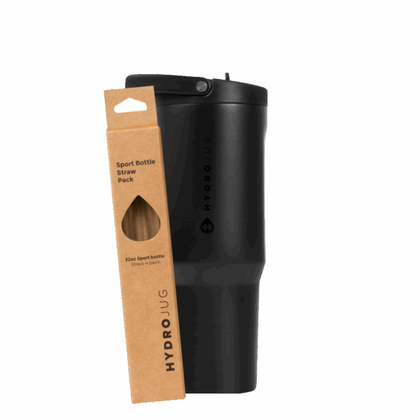 Black Sport 32oz + Replacement Straw Pack Bundle