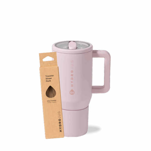 Pink Sand Traveler 20oz + Replacement Straw Pack Bundle