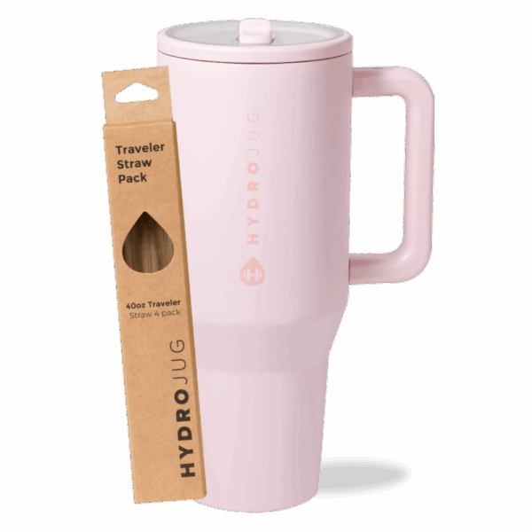 Pink Sand Traveler 40oz + Replacement Straw Pack Bundle