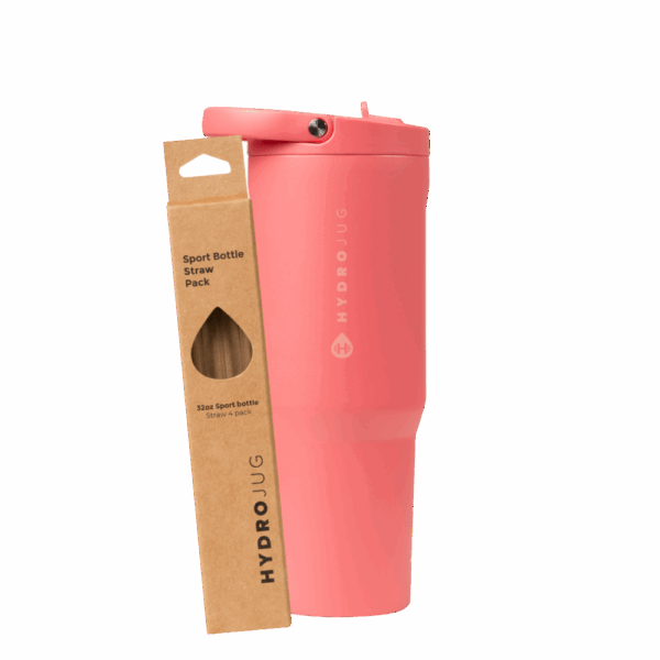 Salmon Sport 32oz + Replacement Straw Pack Bundle
