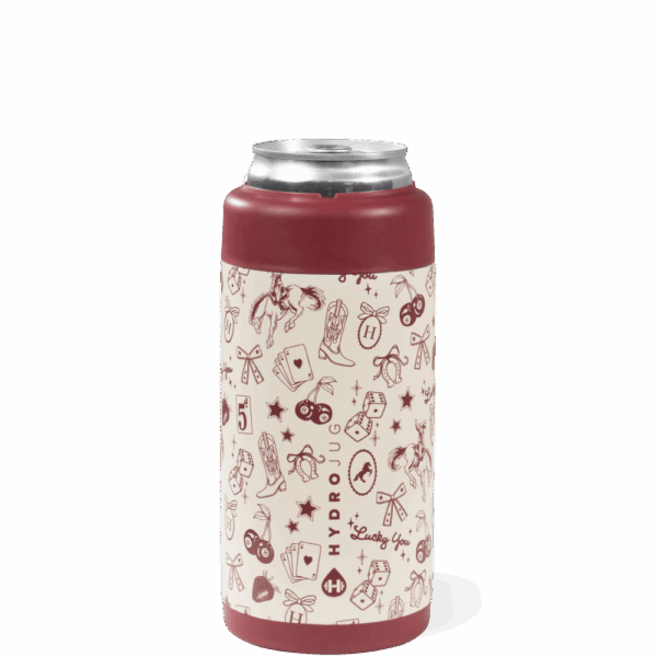 Red Western Charm Can Cooler (Slim)